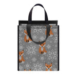 Snowy Fox Knitted Pattern Print Insulated Lunch Tote