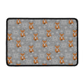Snowy Fox Knitted Pattern Print Kitchen Mat