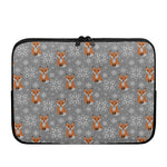 Snowy Fox Knitted Pattern Print Laptop Sleeve