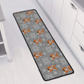 Snowy Fox Knitted Pattern Print Long Kitchen Mat