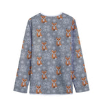 Snowy Fox Knitted Pattern Print Long Sleeve Short Coat