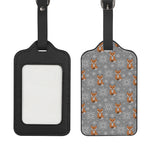 Snowy Fox Knitted Pattern Print Luggage Tag