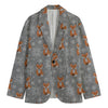 Snowy Fox Knitted Pattern Print Men's Blazer