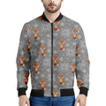 Snowy Fox Knitted Pattern Print Men's Bomber Jacket