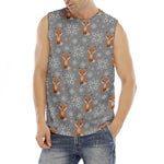 Snowy Fox Knitted Pattern Print Men's Fitness Tank Top