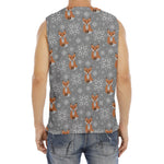Snowy Fox Knitted Pattern Print Men's Fitness Tank Top