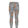 Snowy Fox Knitted Pattern Print Men's Leggings