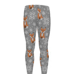 Snowy Fox Knitted Pattern Print Men's leggings