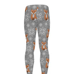 Snowy Fox Knitted Pattern Print Men's leggings