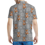 Snowy Fox Knitted Pattern Print Men's Polo Shirt