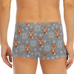 Snowy Fox Knitted Pattern Print Men's Short Boxer Briefs