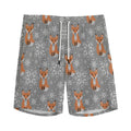 Snowy Fox Knitted Pattern Print Men's Athletic Shorts