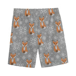 Snowy Fox Knitted Pattern Print Men's Sports Shorts