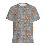 Snowy Fox Knitted Pattern Print Men's Sports T-Shirt