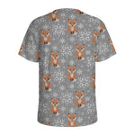 Snowy Fox Knitted Pattern Print Men's Sports T-Shirt