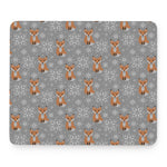 Snowy Fox Knitted Pattern Print Mouse Pad