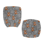 Snowy Fox Knitted Pattern Print Office Chair Cover