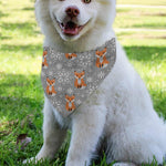 Snowy Fox Knitted Pattern Print Over The Collar Dog Bandana