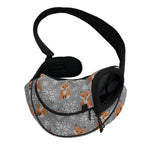 Snowy Fox Knitted Pattern Print Pet Sling Carrier