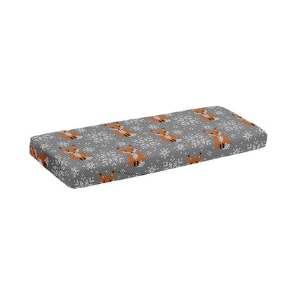 Snowy Fox Knitted Pattern Print Piano Keyboard Cover