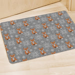 Snowy Fox Knitted Pattern Print Polyester Doormat