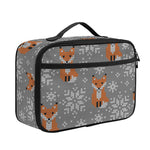 Snowy Fox Knitted Pattern Print Portable Lunch Bag