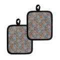 Snowy Fox Knitted Pattern Print Pot Holders