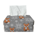 Snowy Fox Knitted Pattern Print Rectangle Tissue Box Cover