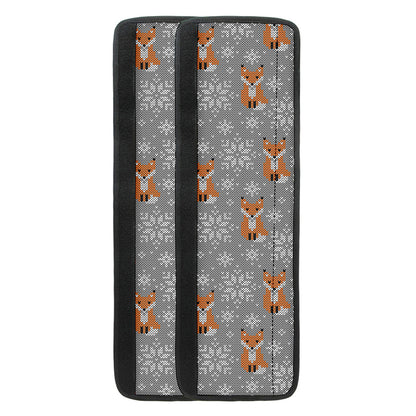 Snowy Fox Knitted Pattern Print Refrigerator Handle Covers