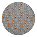 Snowy Fox Knitted Pattern Print Round Blanket
