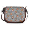 Snowy Fox Knitted Pattern Print Saddle Bag
