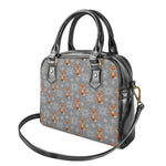 Snowy Fox Knitted Pattern Print Shoulder Handbag