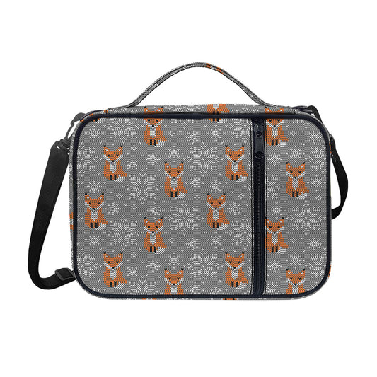Snowy Fox Knitted Pattern Print Shoulder Strap Bible Bag