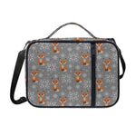 Snowy Fox Knitted Pattern Print Shoulder Strap Bible Bag