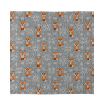 Snowy Fox Knitted Pattern Print Silk Bandana