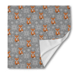 Snowy Fox Knitted Pattern Print Silk Bandana