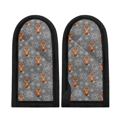 Snowy Fox Knitted Pattern Print Skillet Handle Cover