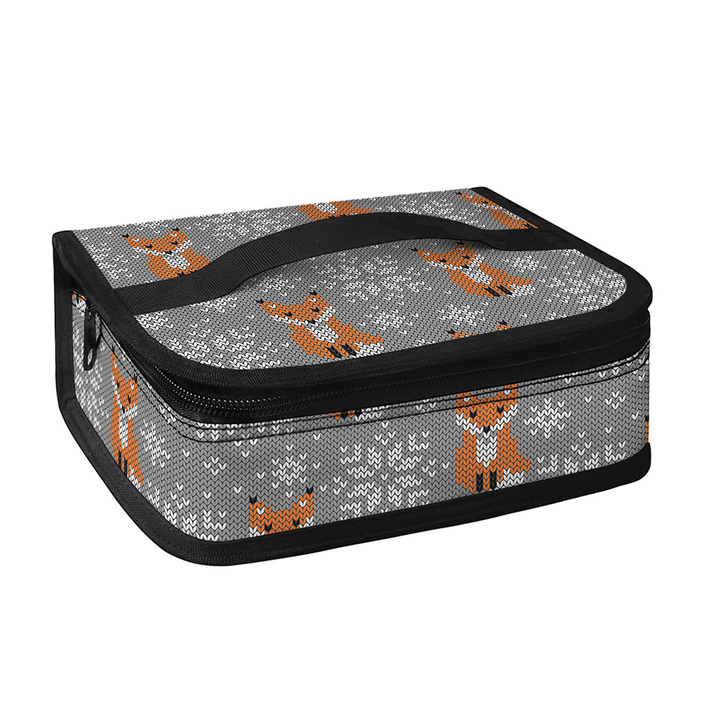 Snowy Fox Knitted Pattern Print Small Lunch Bag