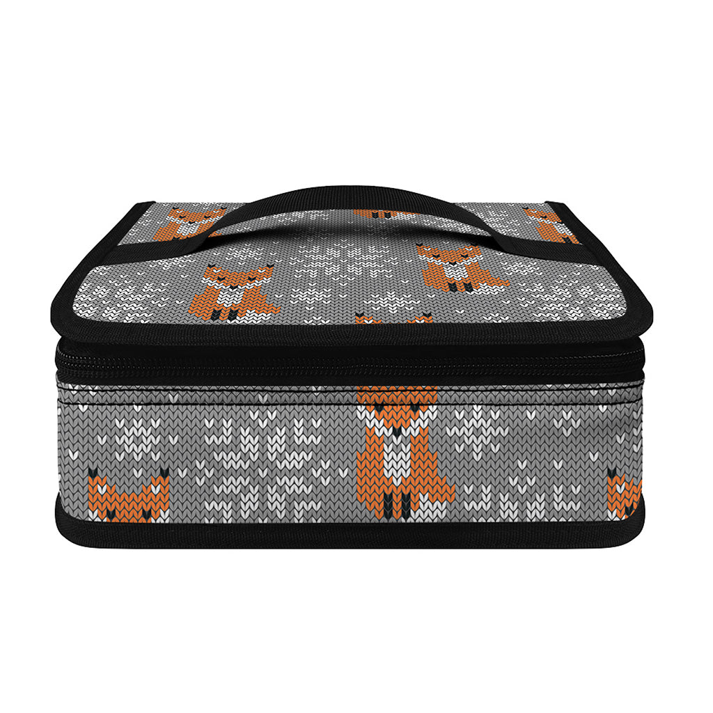 Snowy Fox Knitted Pattern Print Small Lunch Bag