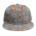 Snowy Fox Knitted Pattern Print Snapback Cap