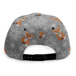 Snowy Fox Knitted Pattern Print Snapback Cap