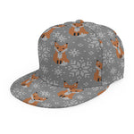 Snowy Fox Knitted Pattern Print Snapback Cap