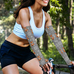 Snowy Fox Knitted Pattern Print Sun Protection Arm Sleeves