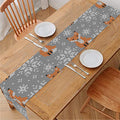Snowy Fox Knitted Pattern Print Table Runner