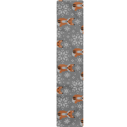 Snowy Fox Knitted Pattern Print Table Runner