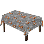 Snowy Fox Knitted Pattern Print Tablecloth