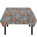 Snowy Fox Knitted Pattern Print Tablecloth