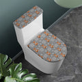 Snowy Fox Knitted Pattern Print Toilet Lid And Tank Cover Set