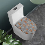 Snowy Fox Knitted Pattern Print Toilet Lid Cover