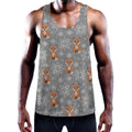 Snowy Fox Knitted Pattern Print Men's Workout Tank Top